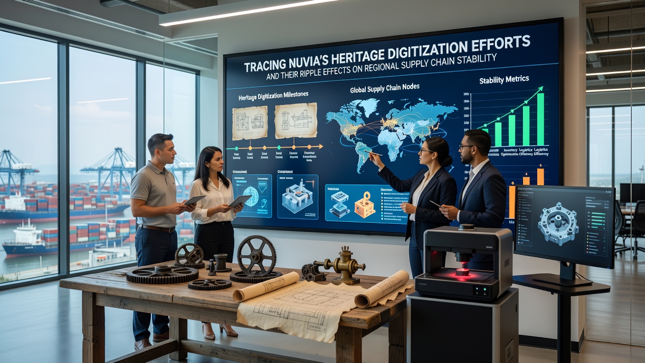 Digital archive interface displaying supply chain related historical documents